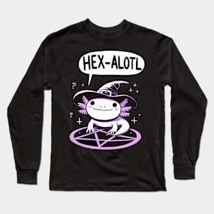 Hexalotl Witch Axolotl (Back Print) Long Sleeve T-Shirt